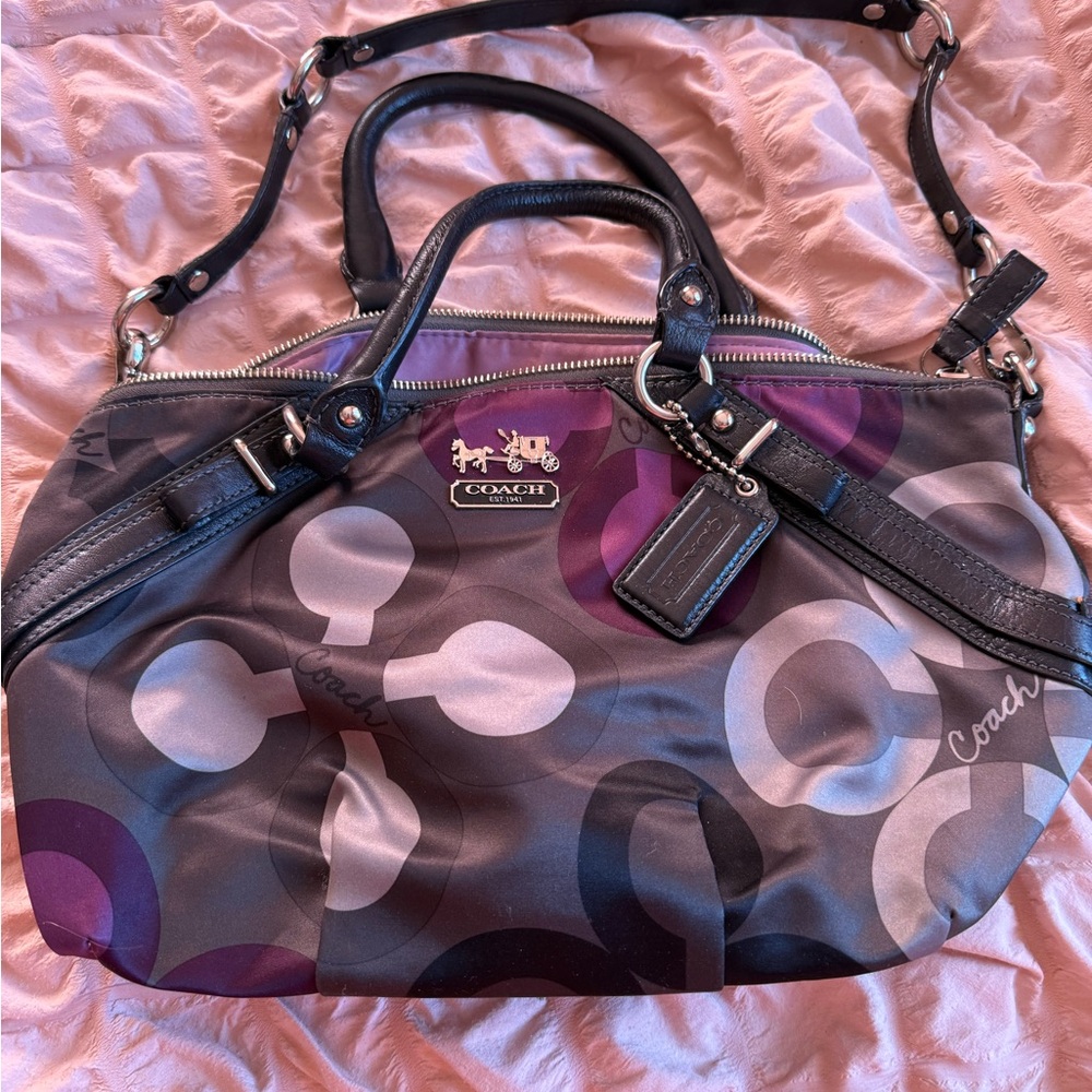 Coach Women's Black and Purple Bag